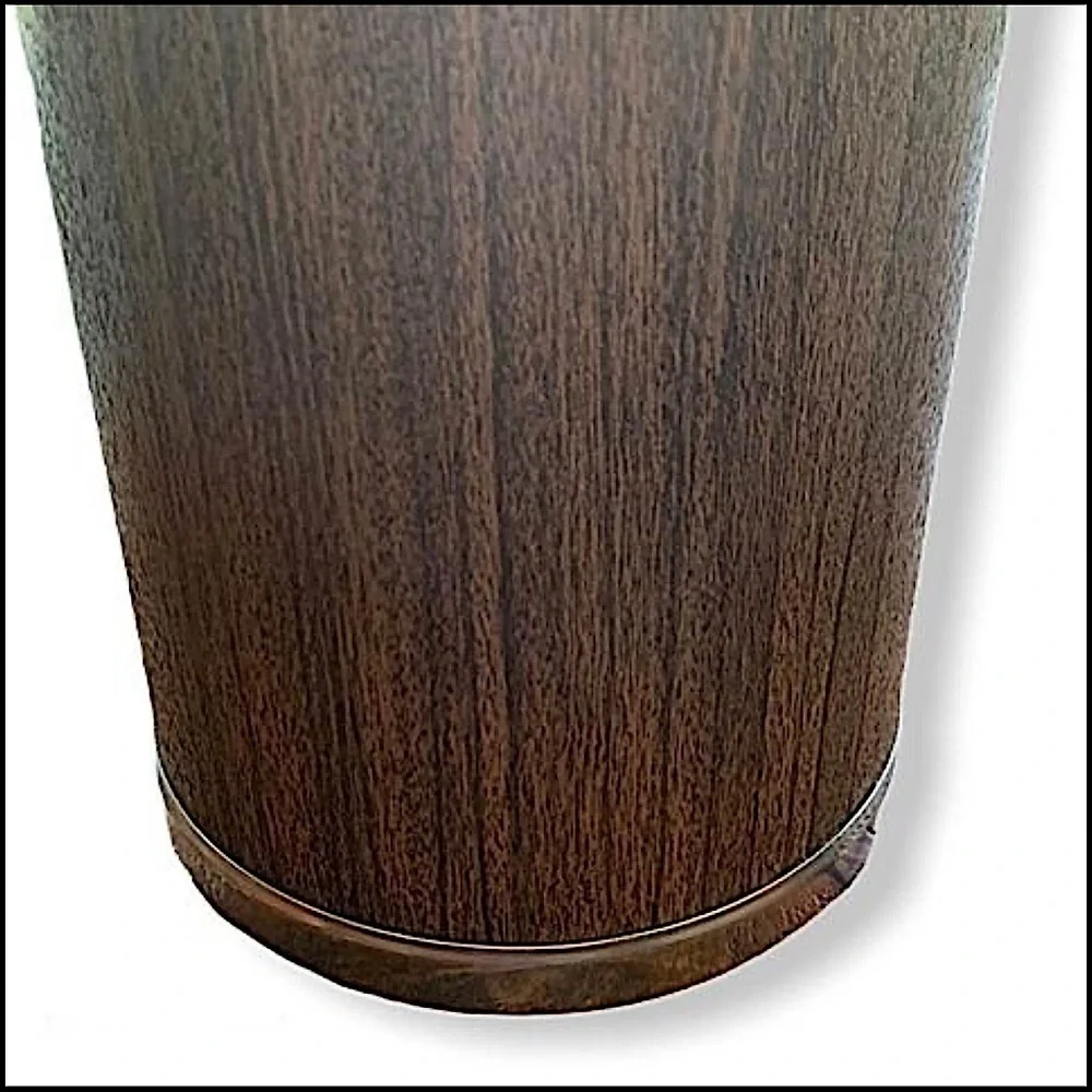 Kromex Mid Century Modern Faux Wood Ice Bucket with Wood Handles and Top